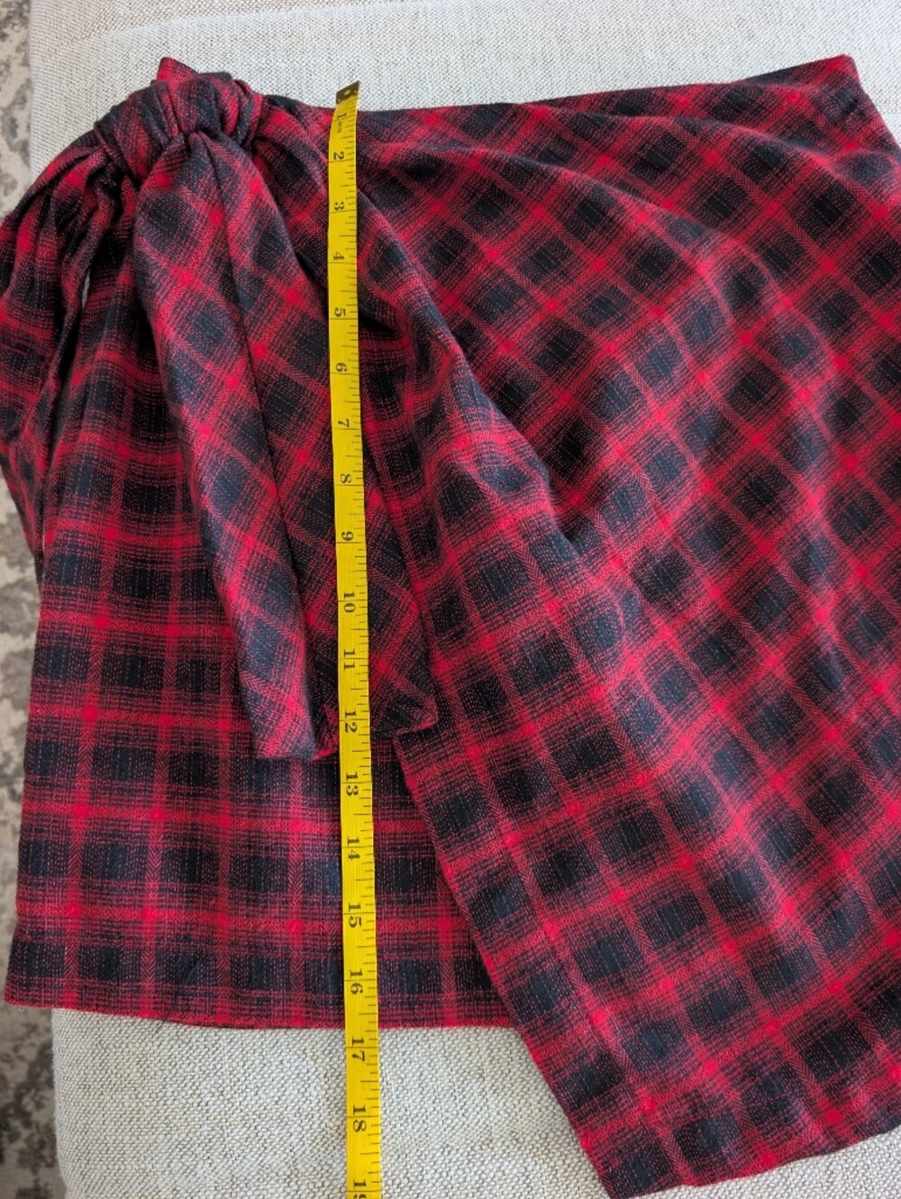 Emory Park Red And Black Plaid Wrap Skirt - Size L - Picture 6 of 10